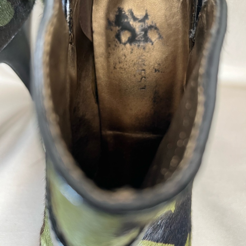 Nine West Green and Black Camouflage Heeled Boots - Picture 9 of 9